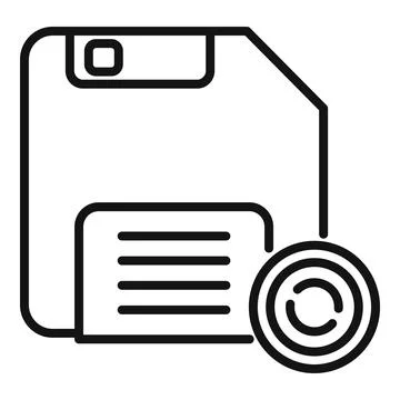 Data floppy disk icon outline vector. Digital file 스톡 일러스트