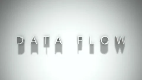Data Flow 3D title animation with shadows on a white background Stock Footage 296521410