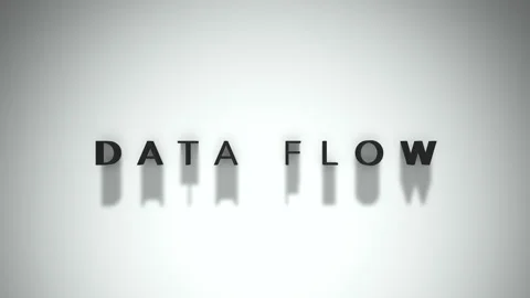Data Flow 3D title animation matte black text on a white background Stock Footage 300716453