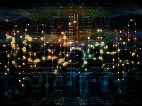 Data Flow Abstraction 스톡 일러스트