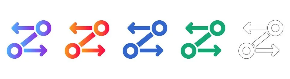 Data Flow and Connectivity Icon Set Illustrazione stock