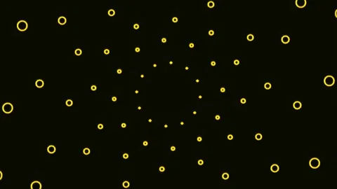 Data Flow and Digital Connection Concept, Yellow Circles on Black Background Vídeos de archivo 341298845