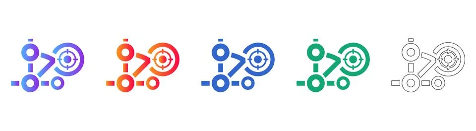 Data Flow and Targeting Icons Stock Illustration