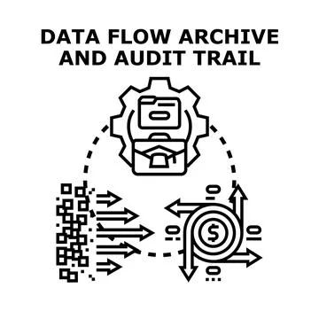 Data flow archiving and audit trail concept Stock Illustration