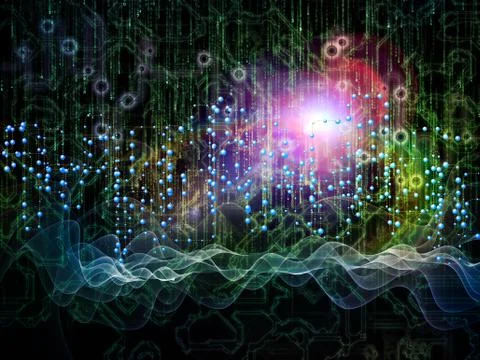 Data Flow Background 스톡 일러스트