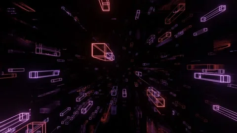 Data flow. Big data or blockchain digital space. Fly through hi-tech futuristic 库存影片 275876436