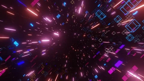 Data flow. Big data or blockchain digital space. Fly through hi-tech futuristic Stock Footage 281350259