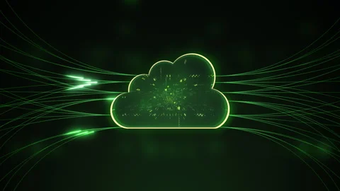 Data Flow in Cloud Computing Technology Stock Footage 250221689