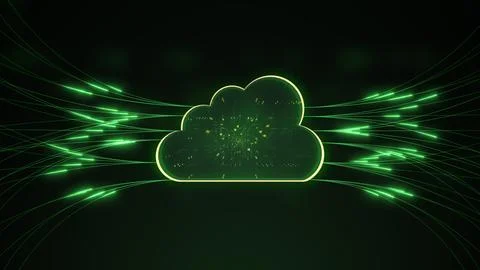 Data Flow in Cloud Computing Technology Stock Illustration