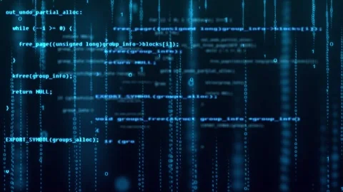 Data flow code programming hacker cyber security information Stock Footage 305014255