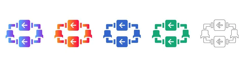 Data Flow Cycle Icon Set イラスト素材