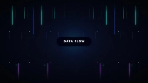 Data flow digital interface background, with neon pulsing, lines and cyber .. Stock Footage 337559486