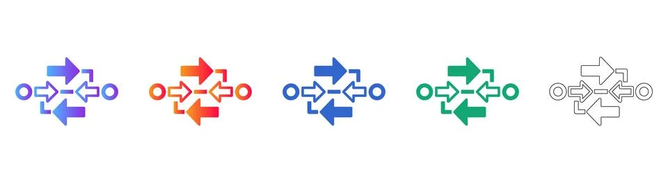 Data Flow Exchange Icons for Network Diagrams Illustrazione stock
