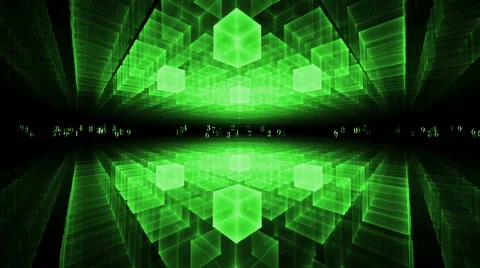 Data Flow, Green Geometrical Horizon, Communication Concept Stock-Footage 50197424