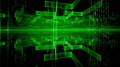 Data Flow, Green Geometrical Horizon, Communication Concept 動画素材 57982679