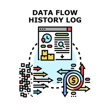 Data flow history log management processing big data Stockillustratie