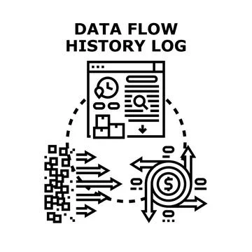 Data flow history log management processing big data Stockillustratie