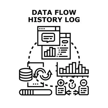 Data flow history logging processing concept vector イラスト素材