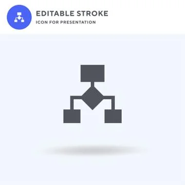 Data Flow icon vector, filled flat sign, solid pictogram isolated on white, l Illustrazione stock