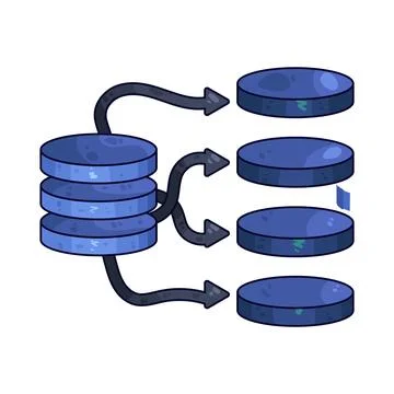 Data flow illustration 스톡 일러스트
