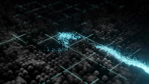 Data flow information. Concept of digital communication. Digital data stream. Stock Footage 194446361