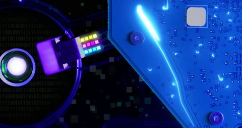 Data flow on an internal hard disk drive for computers. Close up Stock Footage 171213954
