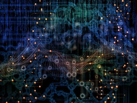 Data Flow Mechanism 스톡 일러스트