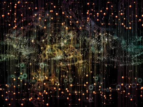 Data Flow Mechanism 스톡 일러스트