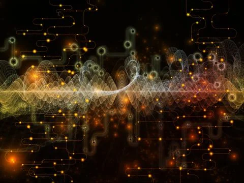 Data Flow Mechanism 스톡 일러스트