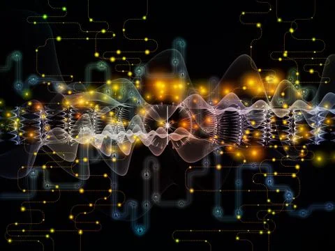 Data Flow Metaphor Stock Illustration