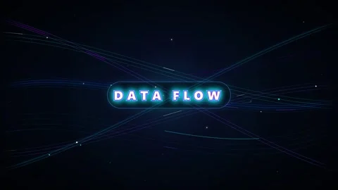 Data flow neon motion with abstract digital network lines and particle back.. Stock Footage 337559513