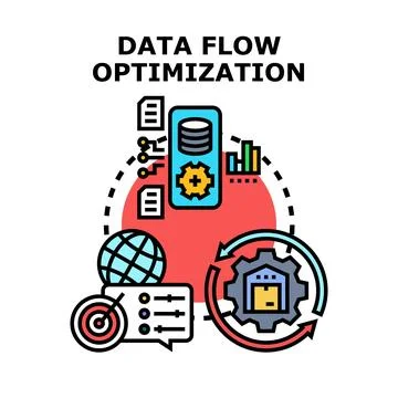 Data flow optimization process transforming digital information Stock Illustration