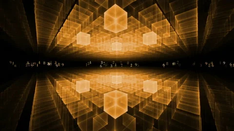 Data Flow, Orange Geometrical Horizon, Communication Concept 動画素材 50347232