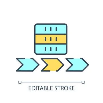 Data flow RGB color icon Stock Illustration