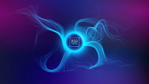 Data flow technology background. Information flow big data vector illustration. Stock Illustration