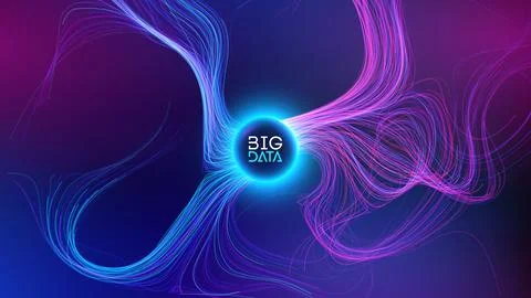 Data flow technology background. Information flow big data vector illustration. Stock Illustration