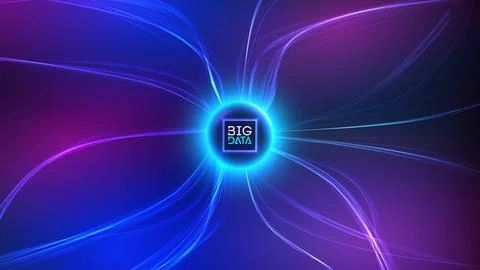 Data flow technology background. Information flow big data vector illustration. Illustrazione stock