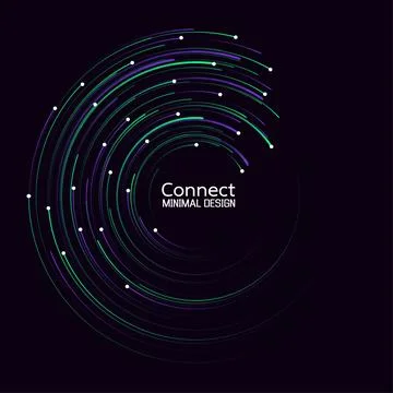 Data flow technology network connection. Abstract radial vortex circular Stock Illustration