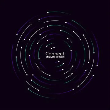 Data flow technology network connection. Abstract radial vortex circular Stock Illustration