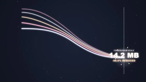 Data Flow Visualization: 1024 MB Information Stream with Glowing Lines Stock Footage 348421157