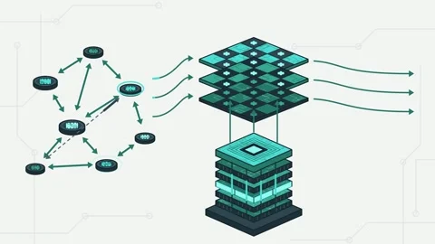 Data Flow Visualization Accelerator Concepts Abstract Technology Motion Stock Footage 341924574