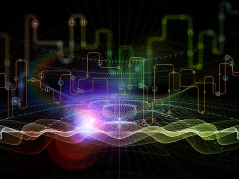 Data Flow Visualization Illustrazione stock