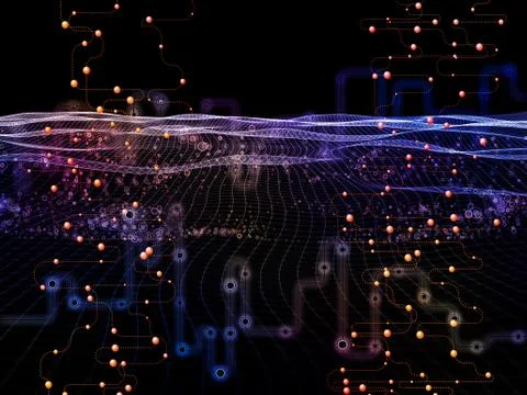 Data Flow Visualization Stock Illustration