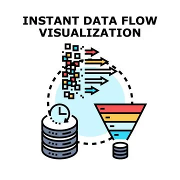 Data flow visualization processing information instantly Stockillustratie
