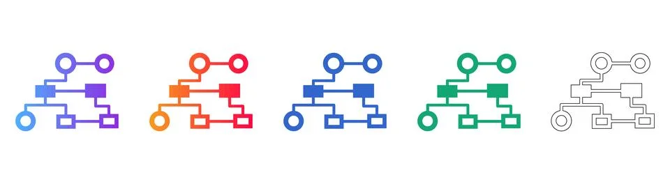 Data Flowchart Process Icons イラスト素材