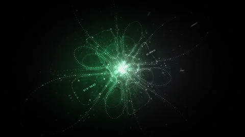 Data Flower Front Green Video stock 38895422
