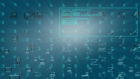 Data flowing in cyberspace animation abstract Stock Footage 201951286
