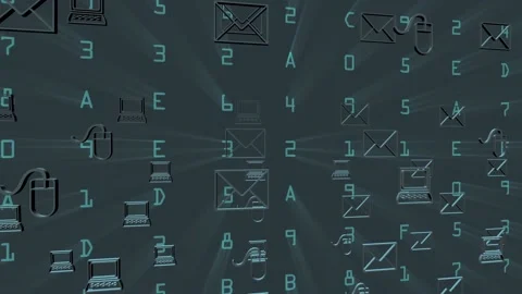 Data flowing at speed in cyberspace animation Stock Footage 197110904