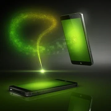 Data flows from custom smart phone Stock Illustration