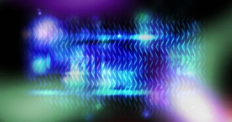 Data flows on a digital screen against a black background Foto stock